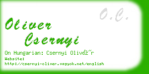 oliver csernyi business card